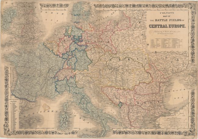 Coltons Map of the Battle Fields of Central Europe