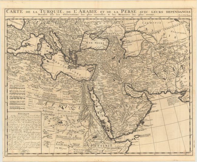 Carte de la Turquie, de l'Arabie et de la Perse avec Leurs Dependances Dressee sur les Observations les Plus Nouvelles & les Memoires les Plus Recens