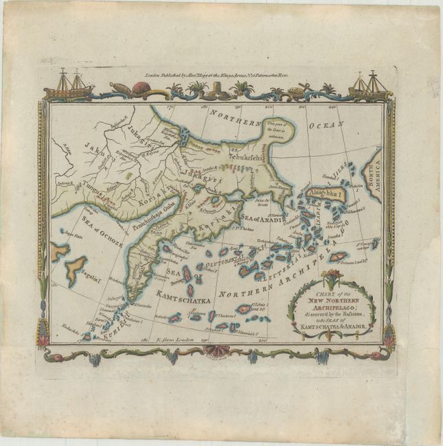 Chart of the New Northern Archipelago; Discover'd by the Russians, in the Seas of Kamtschatka & Anadir