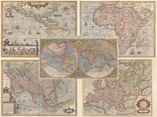 Orbis Terrae Compendiosa Descriptio... [in set with] America [and] Nova Africae Tabula [and] Asiae Nova Descriptio [and] Europa