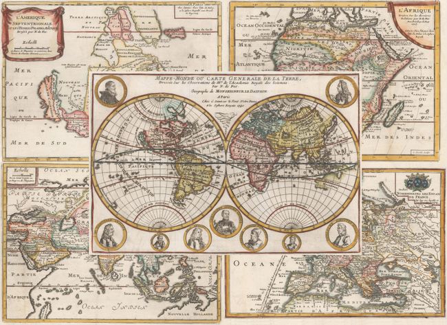 Mappe-Monde ou Carte Generale de la Terre... [in set with] L'Amerique Septentrionale et les Terres Polaires Arctique [and] L'Afrique... [and] L'Asie... [and] L'Europe…