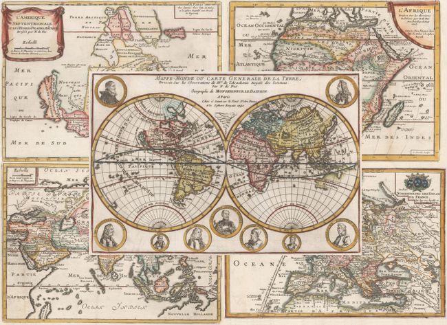 Mappe-Monde ou Carte Generale de la Terre... [in set with] L'Amerique Septentrionale et les Terres Polaires Arctique [and] L'Afrique... [and] L'Asie... [and] L'Europe