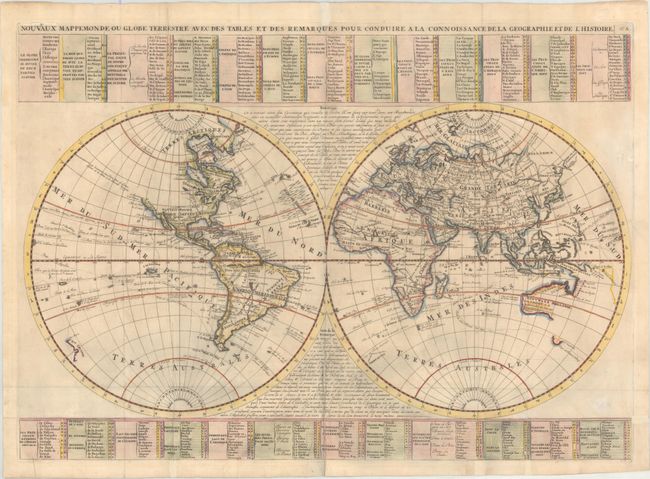 Nouveaux Mappemonde ou Globe Terrestre avec des Tables et des Remarques pour Conduire a la Connoissance de la Geographie et de l'Histoire