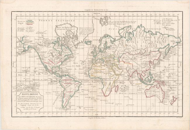 Mappe-Monde ou Carte Generale de Toutes les Parties Connues de la Surface du Globe Selon la Projection des Cartes Reduites, ou se Trouvent les Nlles Decouvertes du Capit. Cook