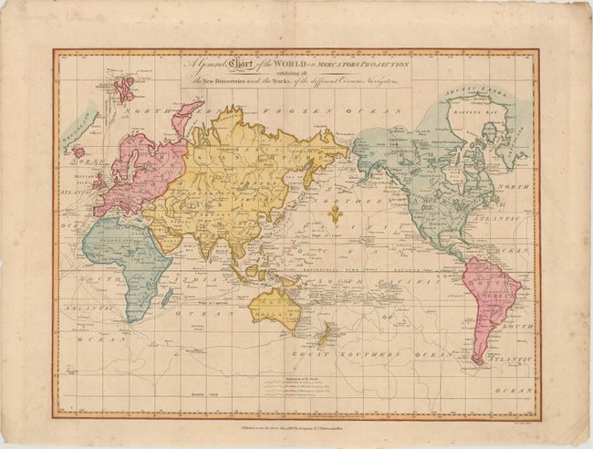 A General Chart of the World on Mercators Projection Exhibiting All the New Discoveries and the Tracks, of the Different Circum Navigators