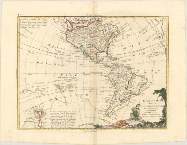 L'America Divisa ne suoi Principali Stati di Nuova Projezione