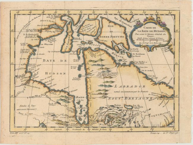Carte de la Baye de Hudson, pour Servir a l'Histoire Generale des Voyages