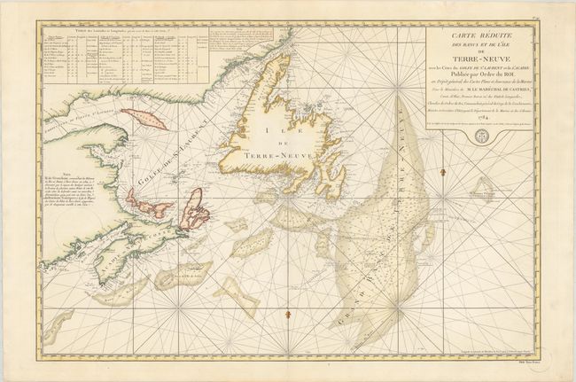 Carte Reduite des Bancs et de l'Ile de Terre-Neuve avec les Cotes du Golfe de St. Laurent et de l'Acadie...