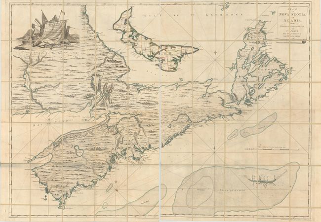 Map of Nova Scotia, or Acadia; with the Islands of Cape Breton and St. John's, from Actual Surveys