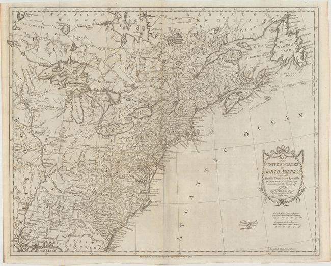 Map of the United States in North America: with the British, French and Spanish Dominions Adjoining, According to the Treaty of 1783