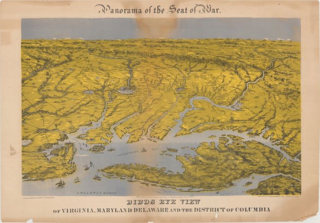 Panorama of the Seat of War. Birds Eye View of Virginia, Maryland Delaware and the District of Columbia
