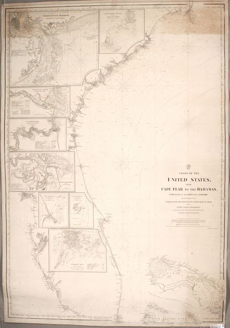 Coast of the United States, from Cape Fear to the Bahamas, with Plans of the Principal Harbors on an Enlarged Scale...