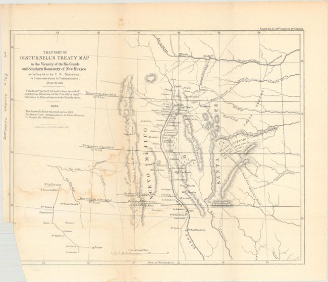 That Part of Disturnell's Treaty Map in the Vicinity of the Rio Grande and Southern Boundary of New Mexico...