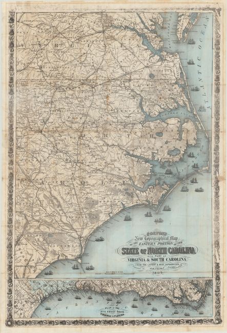 Colton's New Topographical Map of the Eastern Portion of the State of North Carolina with Part of Virginia & South Carolina from the Latest and Best Authorities