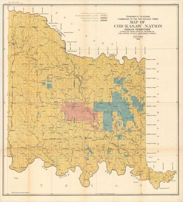 Map of Chickasaw Nation Indian Territory Compiled from Official Records of the United States Geological Survey