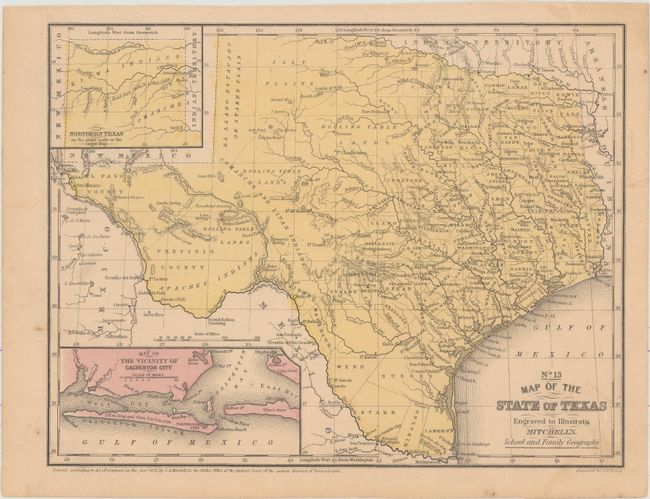 No. 13 Map of the State of Texas Engraved to Illustrate Mitchell's. School and Family Geography