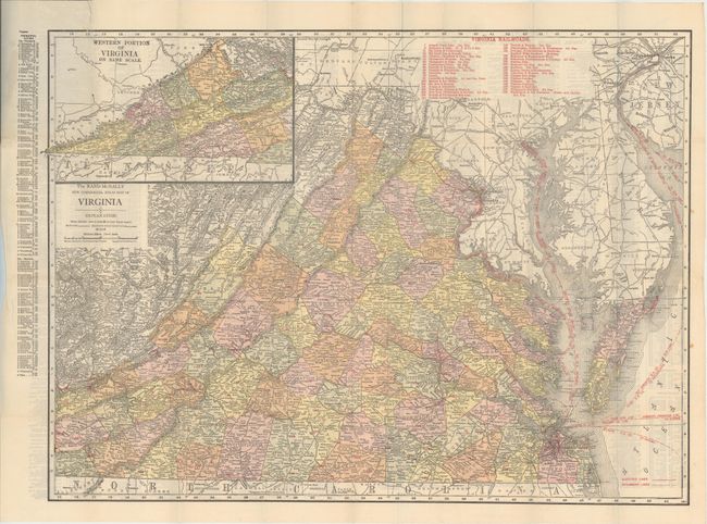 The Rand McNally New Commercial Atlas Map of Virginia