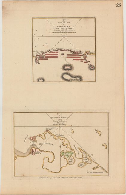Plan of the Road and Town of La Guayra on the Coast of Caraccas, by an Officer in Admiral Knowles's Squadron [on sheet with] Plan of Puerto Cavello, on the Coast of the Caraccas; by Lt. Jones in 1741
