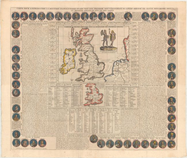 Carte pour l'Introduction a l'Histoire d'Angleterre, ou l'on voit son Premier Gouvernement, et l'Etat Abrege de Cette Monarchie sous les Empereurs Romains, et sous les Rois Saxons