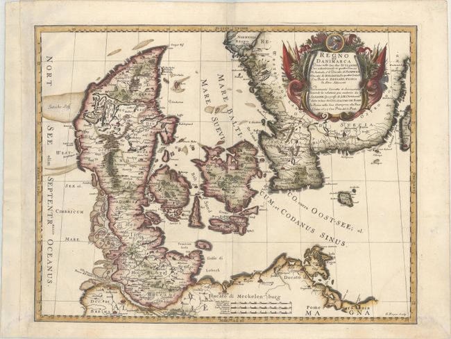 Regno di Danimarca Diviso nelle sue due Iutlandie Cioe Settentrionale in Quattro Diocesi et Australe...