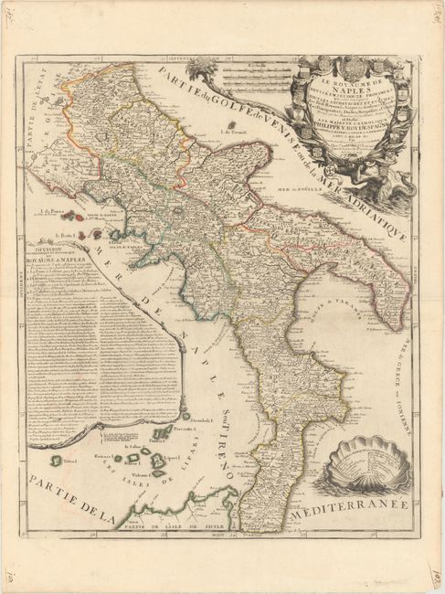 Le Royaume de Naples Divise en ses Douze Provinces ou sont Marquez tous les Archevechez et Evechez...