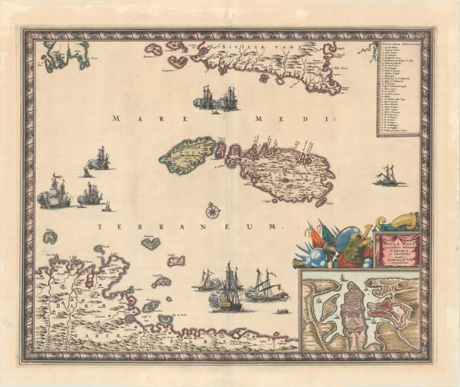 Insula Malta Accuratissime Delineata, Urbibus, et Fortalitiis