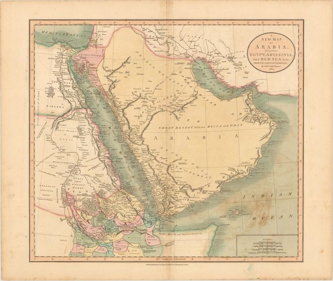 A New Map of Arabia, Including Egypt, Abyssinia, the Red Sea &c.&c. from the Latest Authorities