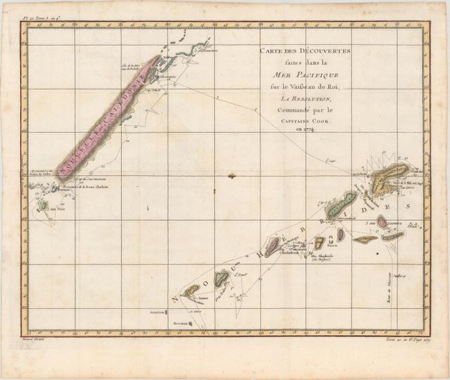 Carte des Decouvertes Faites dans la Mer Pacifique sur le Vaisseau de Roi, la Resolution, Commande par le Capitaine Cook. En 1774