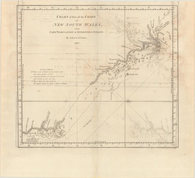 Chart of Part of the Coast of New South Wales, from Cape Tribulation to Endeavour Straits