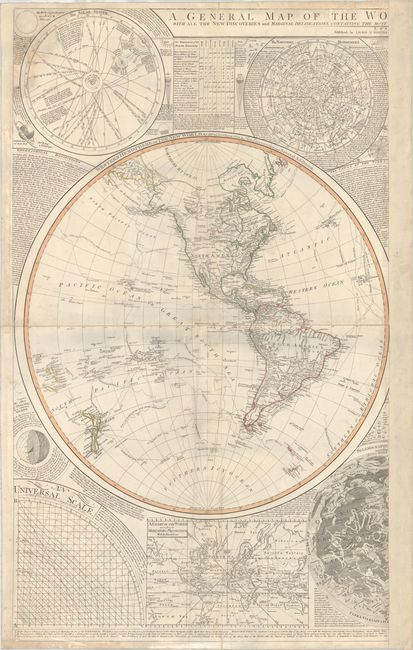 [Western Hemisphere] A General Map of the World, or Terraqueous Globe; with All the New Discoveries and Marginal Delineations
