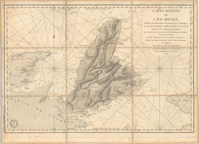 Carte Reduite de l'Ile Royale... [with] Plans Particuliers Dependans de l'Ile Royale