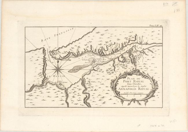 Plan du Port Royal dans l'Acadie Appelle Aujourd' par les Anglois Annapolis Royal