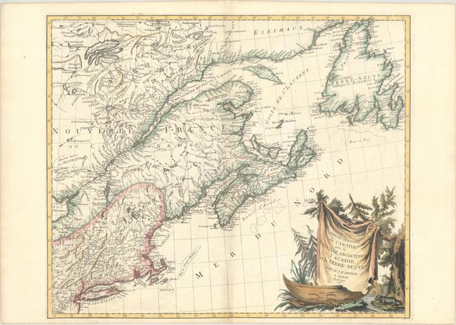 Partie Orientale du Canada, avec la Nouvelle Angleterre, l'Acadie, et la Terre-Neuve