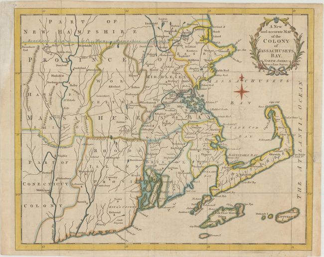 A New and Accurate Map of the Colony of Massachusets Bay, in North America from a Late Survey