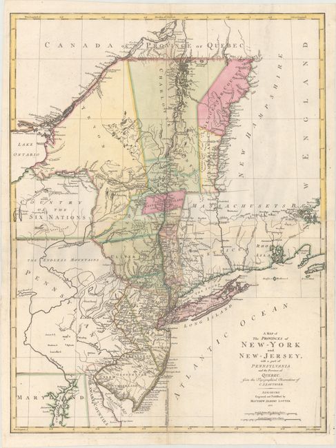 A Map of the Provinces of New-York and New-Jersey, with a part of Pennsylvania and the Province of Quebec, from the Topographical Observations of C. J. Sauthier