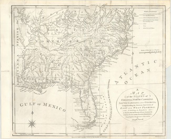 A Map of the States of Virginia, North Carolina, South Carolina and Georgia; Comprehending the Spanish Provinces of East and West Florida...