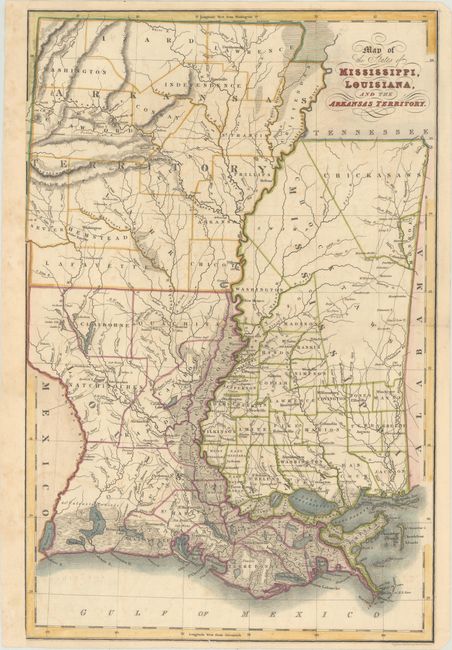 Map of the States of Mississippi, Louisiana, and the Arkansas Territory
