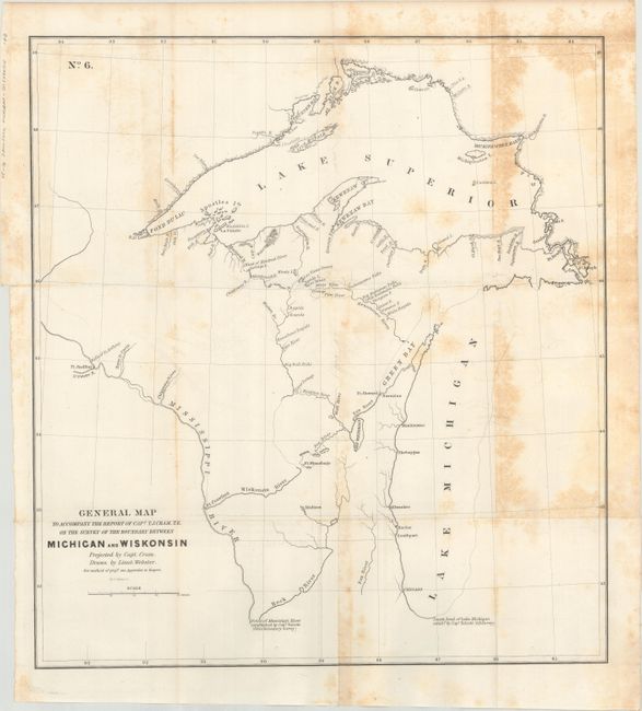 General Map to Accompany the Report of Capt. T.J. Cram, T.E. on the Survey of the Boundary Between Michigan and Wiskonsin