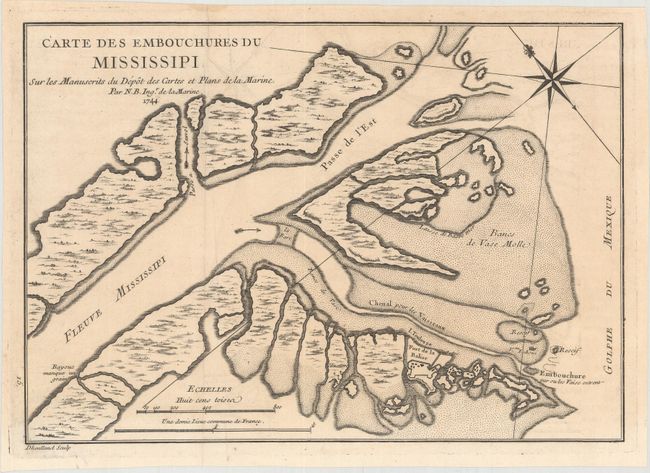 Carte des Embouchures du Mississipi sur les Manuscrits du Depot des Cartes et Plans de la Marine