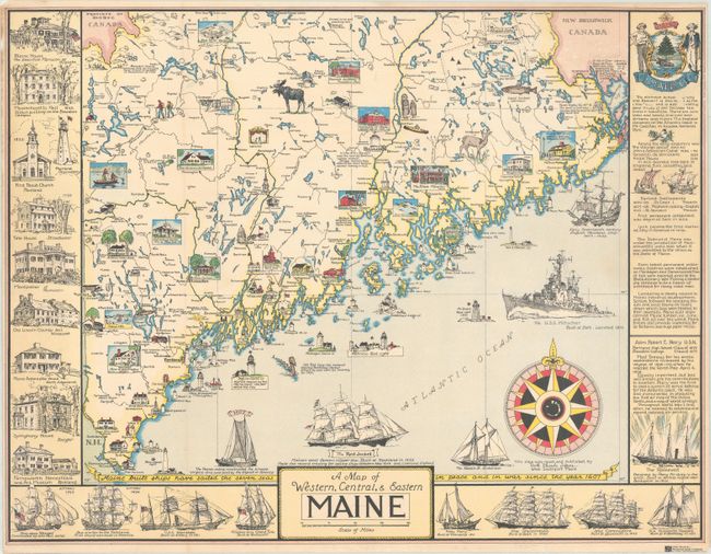 A Map of Western, Central, & Eastern Maine