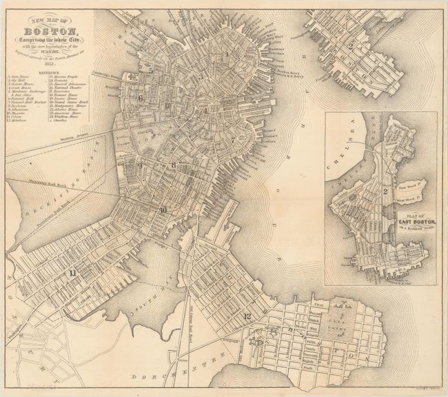 New Map of Boston, Comprising the Whole City, with the New Boundaries of the Wards...