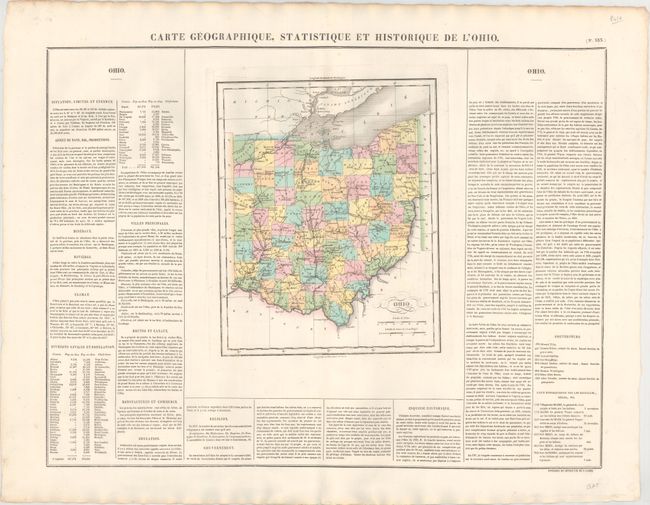 Carte Geographique, Statistique et Historique de l'Ohio