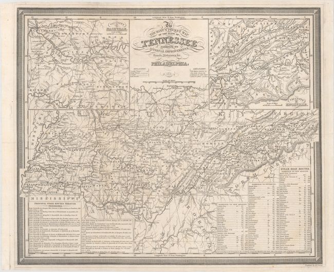 The Tourist's Pocket Map of the State of Tennessee Exhibiting Its Internal Improvements Roads Distances &c.