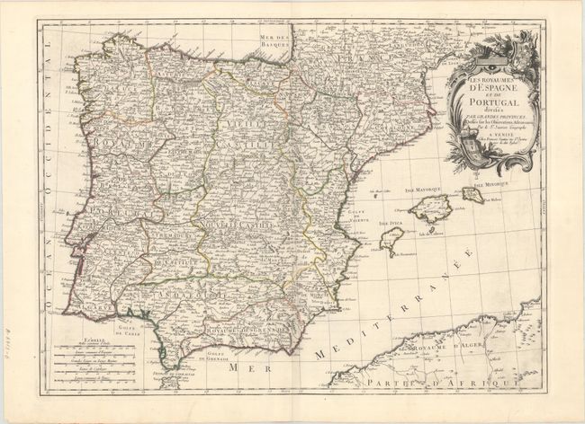 Les Royaumes d'Espagne et de Portugal Divises par Grandes Provinces. Dresses sur les Observations Astronomiq