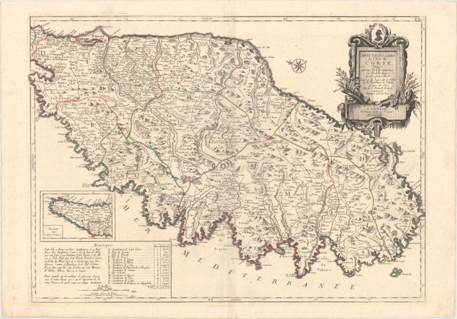 Carte Particuliere de l'Isle de Corse Divisee par ses Dix Provinces ou Juridictions et ses Quatre Fiefs...
