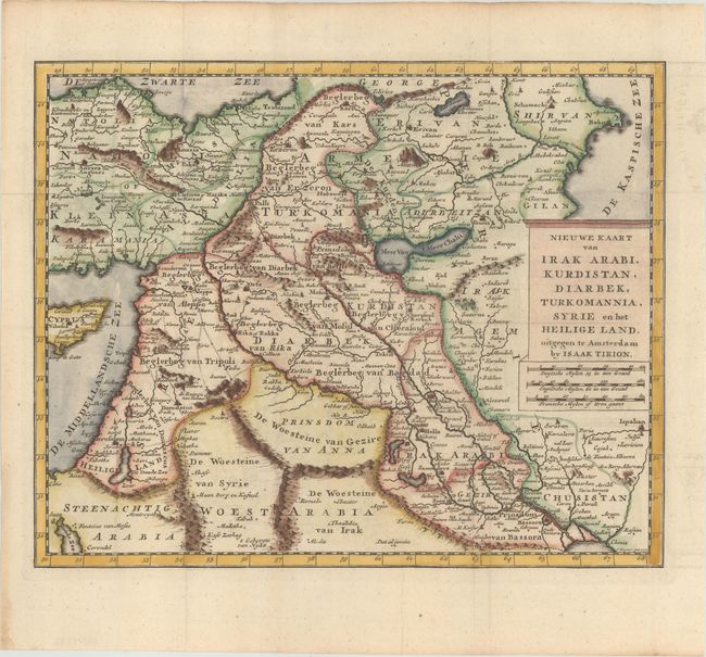 Nieuwe Kaart van Irak Arabi, Kurdistan, Diarbek, Turkomannia, Syrie en het Heilige Land