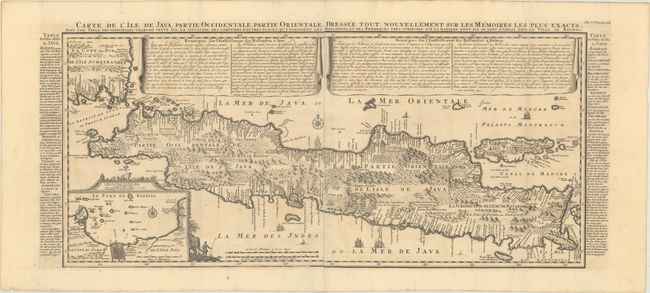Carte de l'Ile de Java: Partie Occidentale, Partie Orientale, Dressee tout Nouvellement sur les Memoires les Plus Exacts...