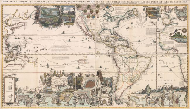 Carte Tres Curieuse de la Mer du Sud, Contenant des Remarques Nouvelles et Tres Utiles non Seulement sur les Ports et Iles de Cette Mer