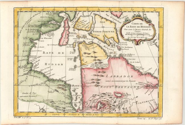 Carte de la Baye de Hudson, pour Servir a l'Histoire Generale des Voyages