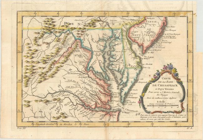 Carte de la Baye de Chesapeack et Pays Voisins pour Servir a l'Histoire Generale des Voyages...